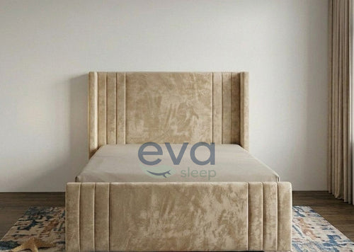 Alaska Luxury Wing Bed Frame With Mattress and Storage Options