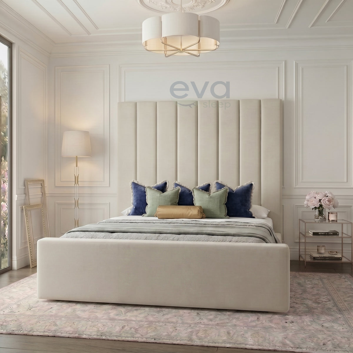 Cloud Escape Panel Headbaord Bed Frame with Ottoman Mattress Options