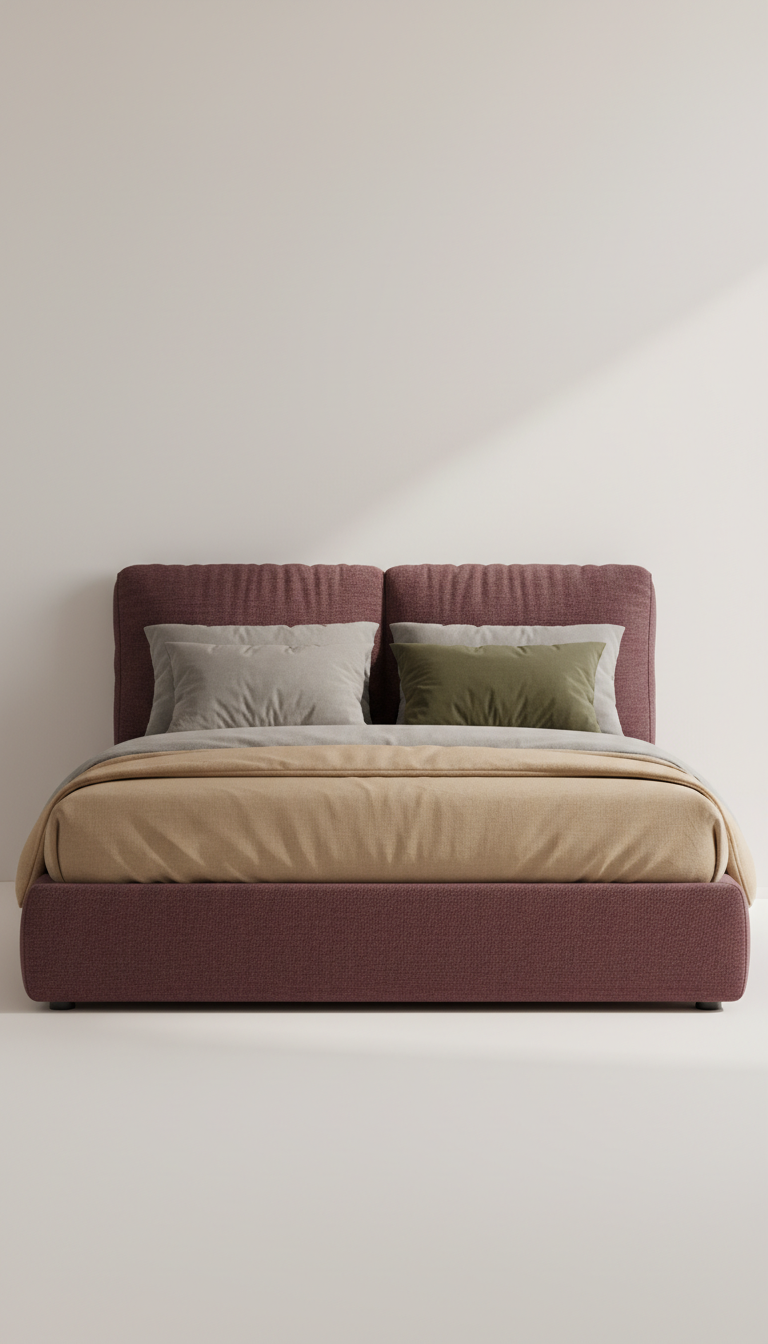 Shadow Merlot Upholstered Bed Frame