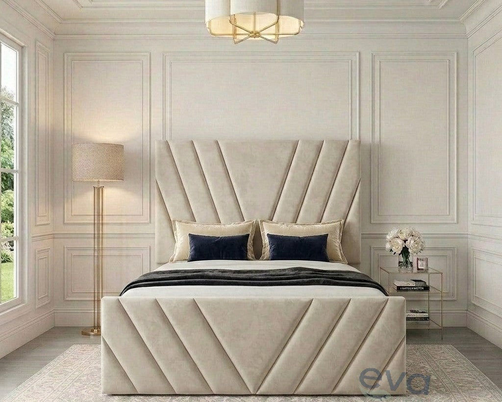 ezmare Upholstered Bed with Ottoman Storage Mattress Options