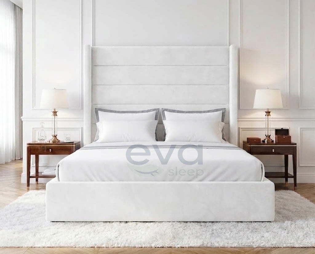 Hotel Suite  Wing Bed Frames wtih Ottoman Storage and Mattress Options