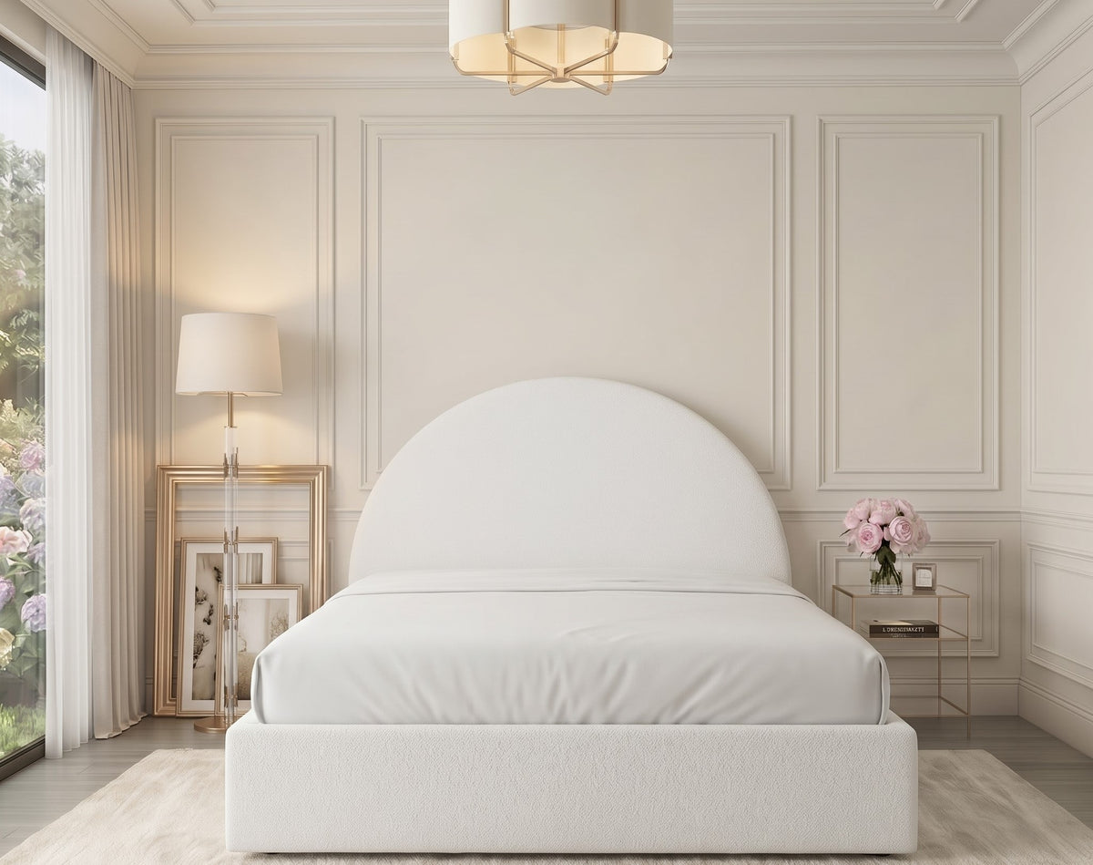 Lola Bouclé Ottoman Storage Bed - Optional Mattress
