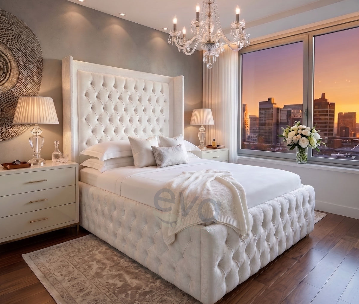 Lux minster Wing Chester Bed Frame With Storage & Mattress Options