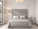 Workshire Cube Velvet Bed Frame with Ottoman & Mattress Options