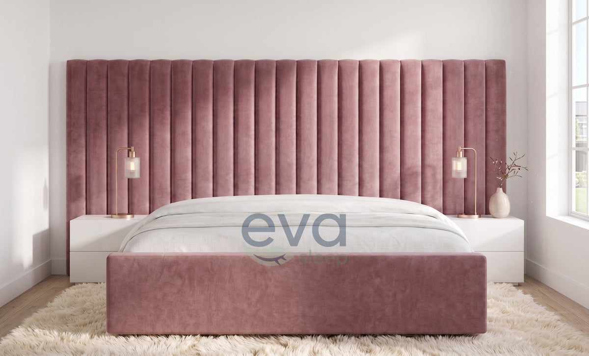 Tango Wider Oversized Headboard With Ottoman Storage and Mattress Options