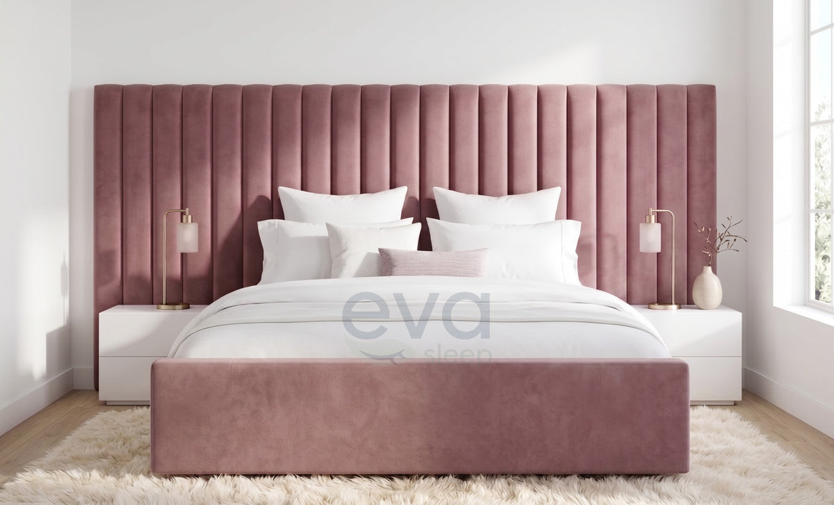 Tango Wider Oversized Headboard With Ottoman Storage and Mattress Options