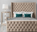 Plush Velvet Wing Chesterfield Bed Frame | Single Double King Super King